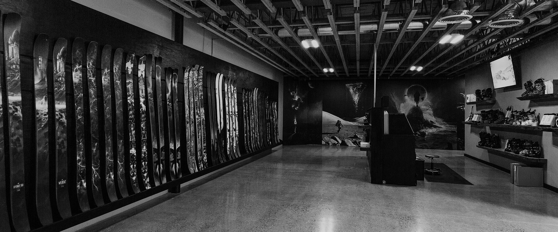 Moment factory showroom b&w