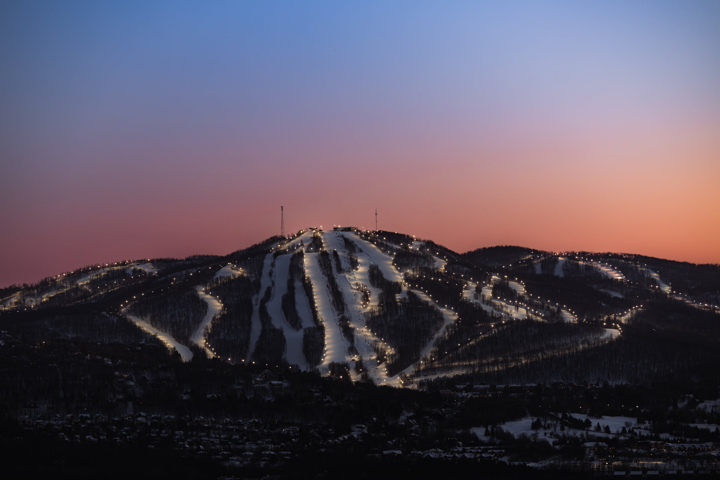 Bromley Mountain at night