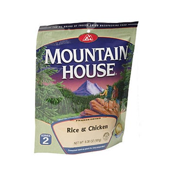 Mountain House Rice and Chicken Camp Food Entree Just because you smell like a monkey after three days on trail doesn't mean you have to eat like one. Mountain House's Freeze Dried Rice and…