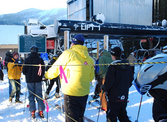 Cycling Through The line of skiers which formed during the wee hours of the morning is finally let through the gates and onto the lift. News crews tried to capture…