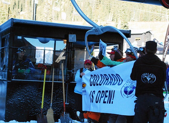 First Chair Brent Meyer, Jeff Meyer, and Nate Dogggg break through the paper and officially start Loveland's 2008-09 ski season. These guys have been on the…