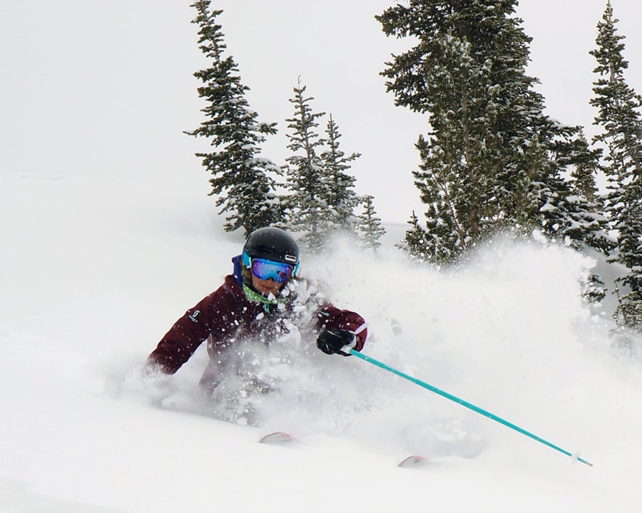 Alta Alta received about 13 inches from the most recent storm, and another 4-10 inches are expected. Yes please! (skier: Julia Van Raalte)