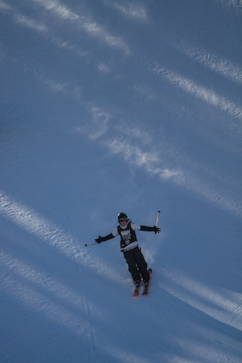 Woodsy Celebrates James Woods (GBR) celebrates after landing a stellar run in men’s slopestyle qualification on Friday. Woods didn't make it to finals.