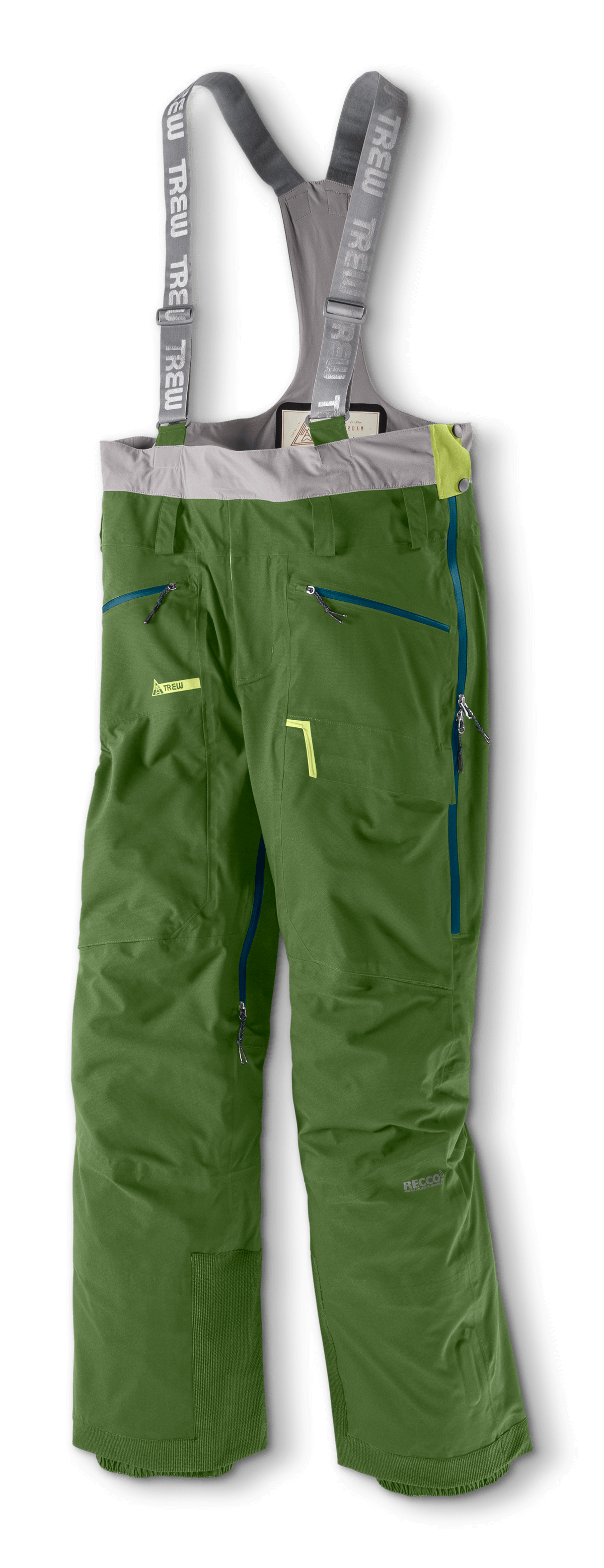 TREW Roam Pant To bib or not to bib? That, friends, is a common question among avid backcountry skiers. The Roam Pant meets half way. Not a true bib but the waist…
