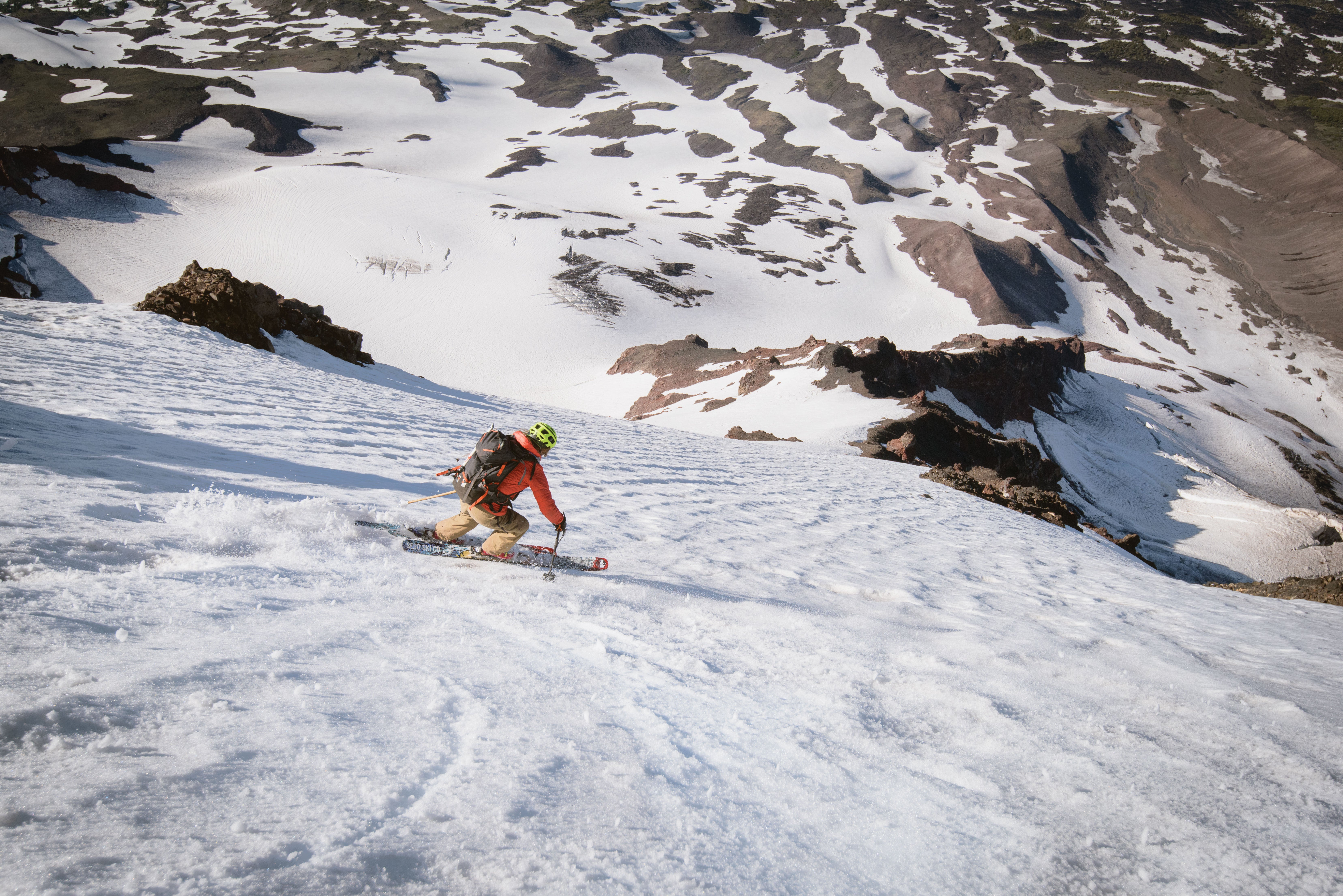 SKI0218_WAS_JAS8399 Meaghann Gaffney on Lava Ridge, one of the glacier’s steepest pitches.