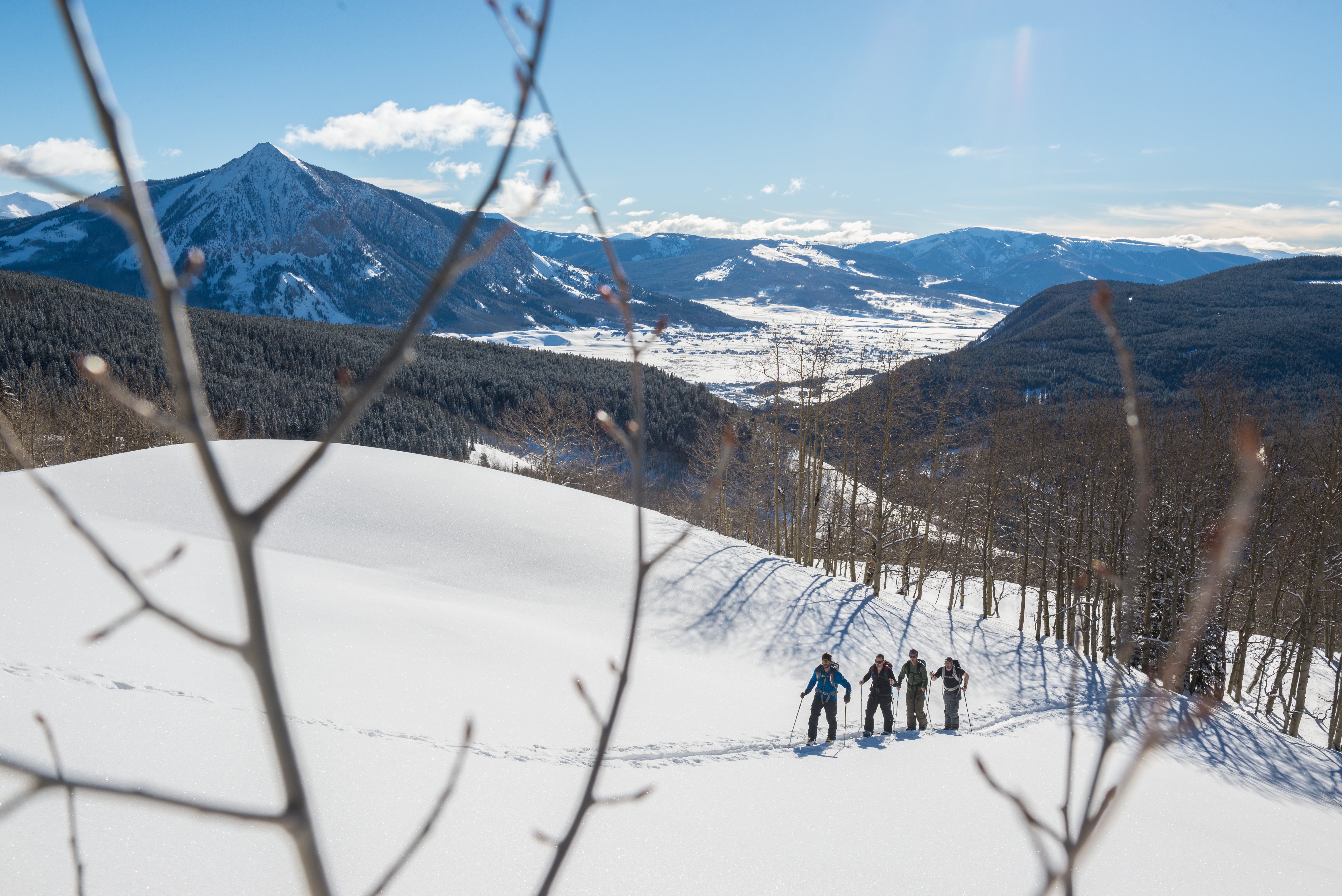 Eleven_Colorado-8601 Four skiers touring near Crested Butte, Colo.