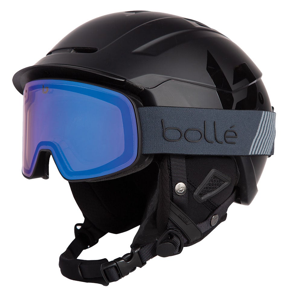 Bolle Nevada ski goggles on black helmet