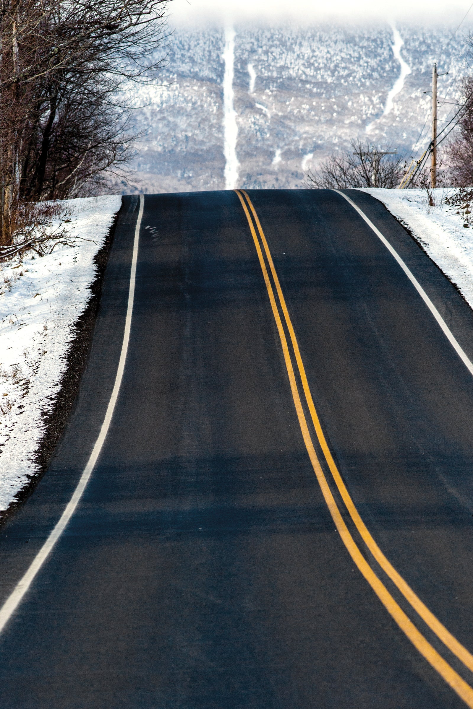 Winter Vermont road to Sugarbush