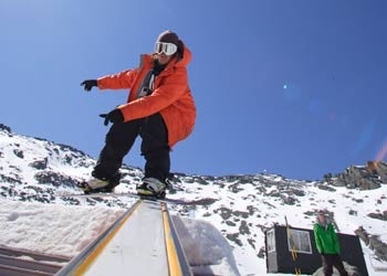 Famous Down Under Photographer Chris Hocking tries to get his best shot of the Whites at Falls Creek.