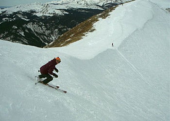 Oh Happy Day This skier can't help but smile on his first run of the season.