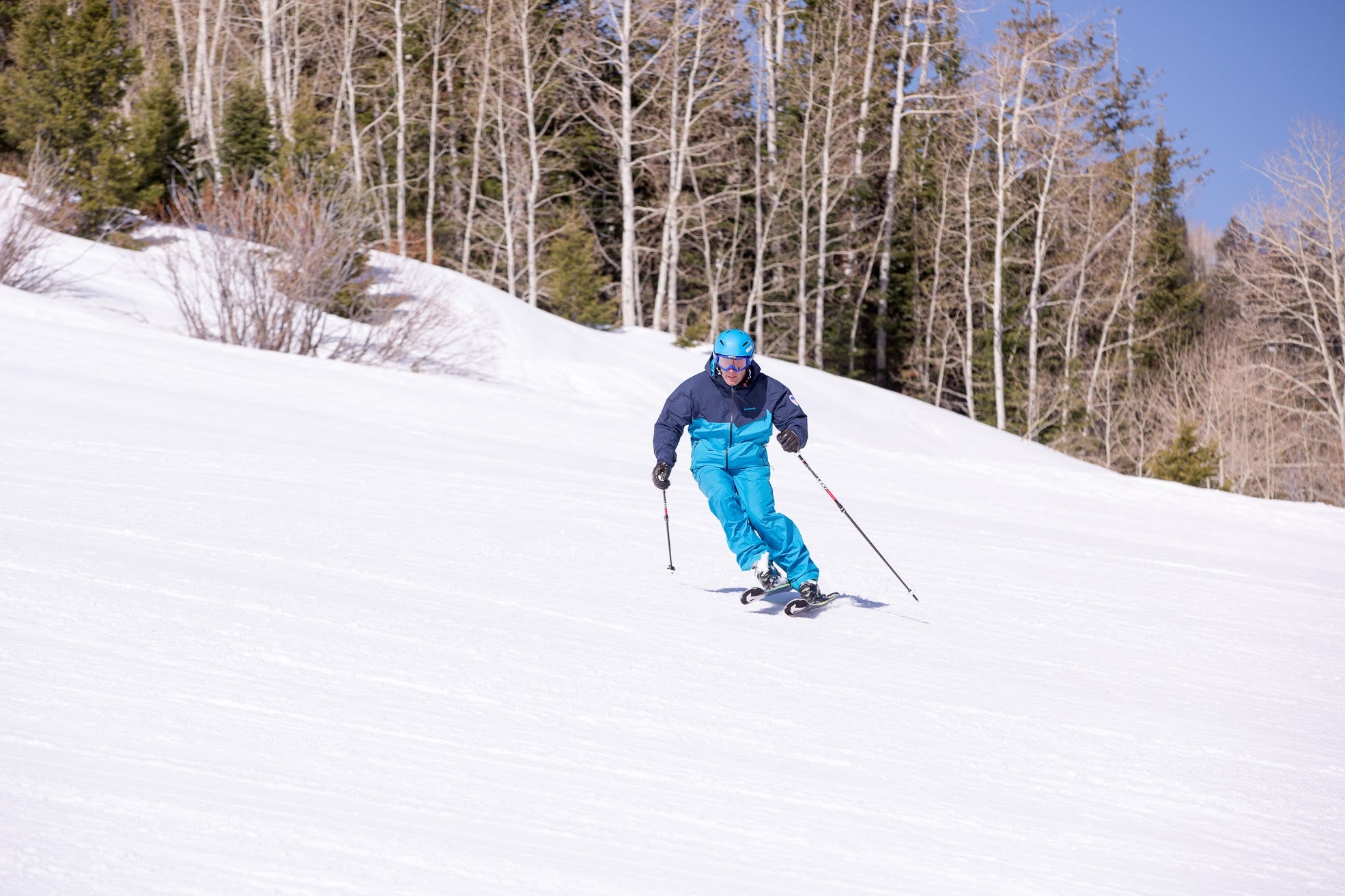 Michael Rogan practices one ski drill